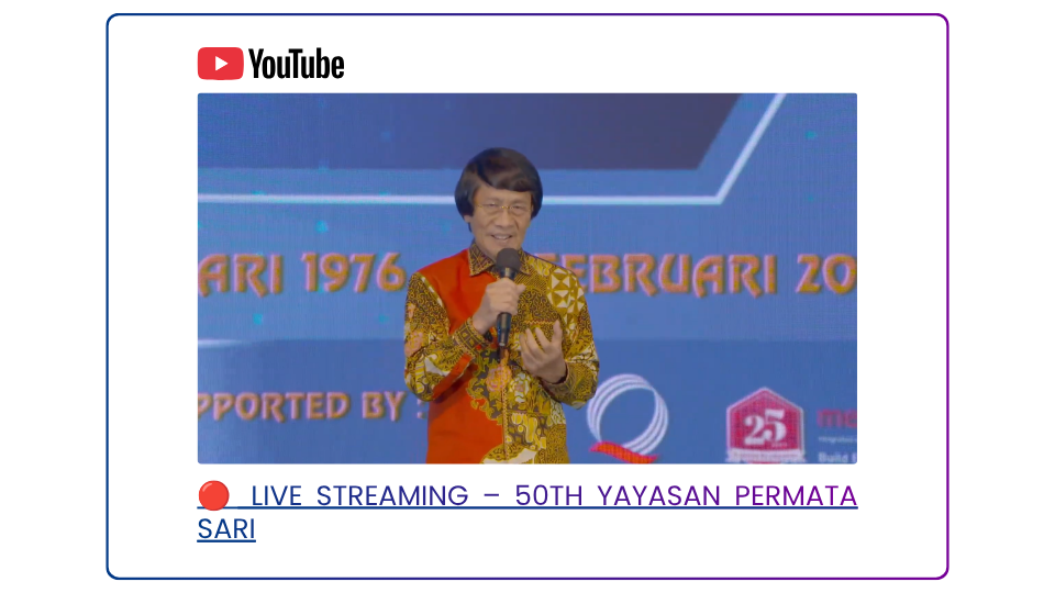 Live Streaming 50th Yayasan Permata Sari