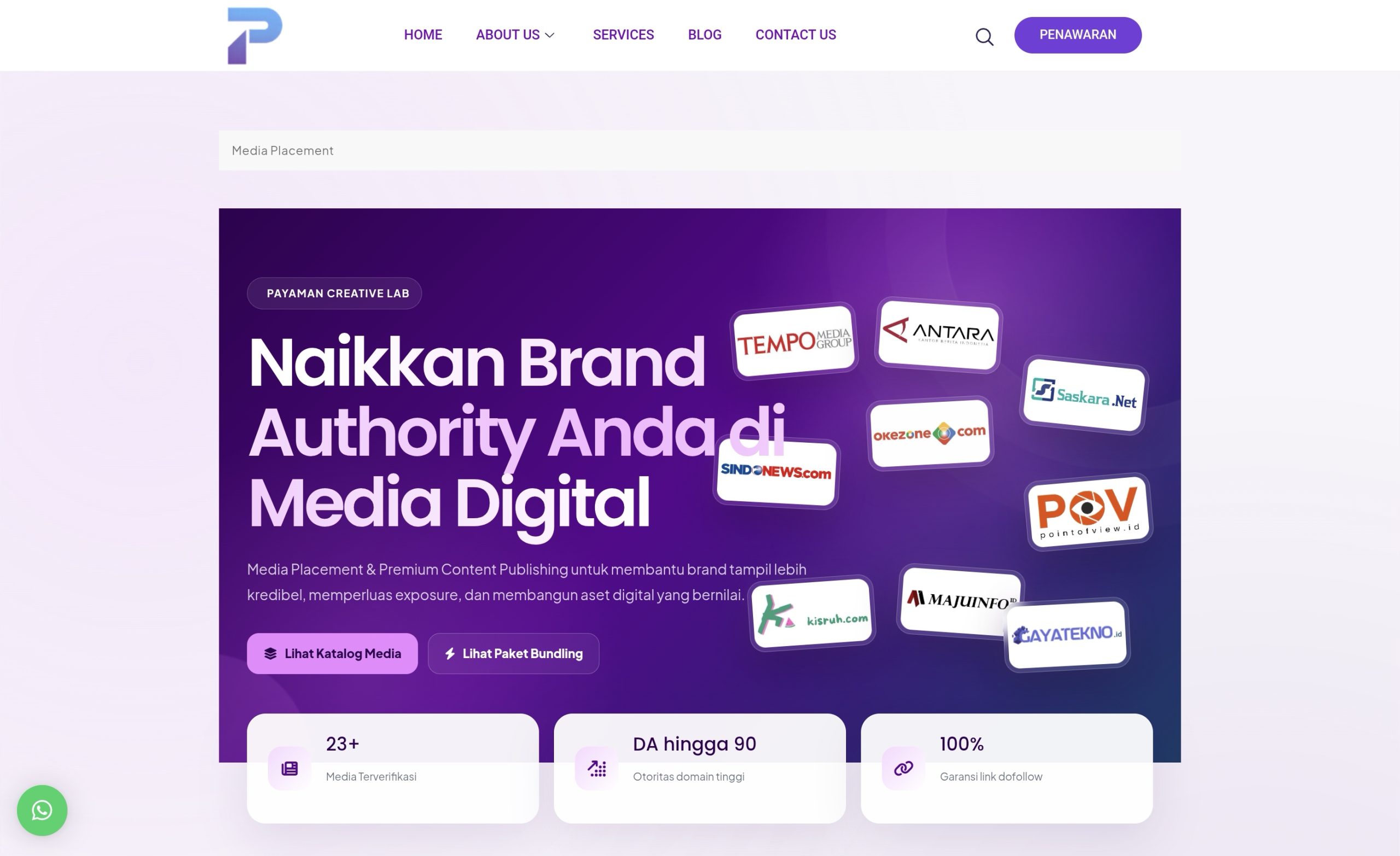 Tampilan Media Placement