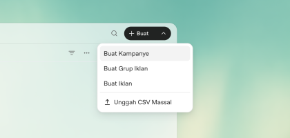 Antarmuka Ads Manager untuk membuat kampanye iklan ChatGPT