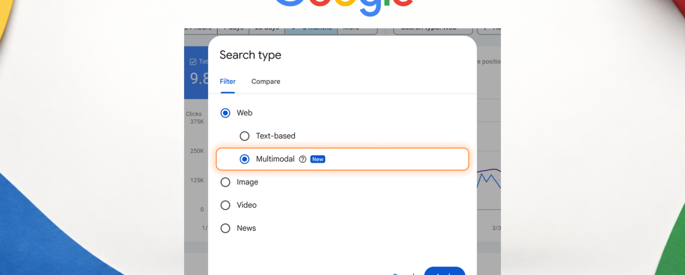 Tampilan filter multimodal di Google Search Console, sumber Search Engine Journal
